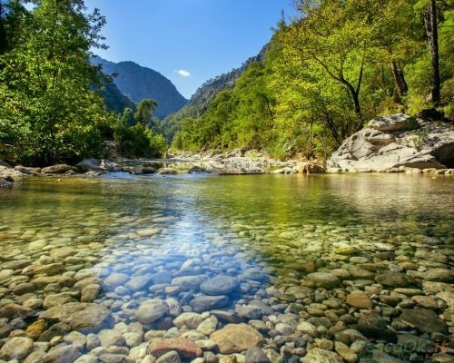 fiume d'acqua limpida